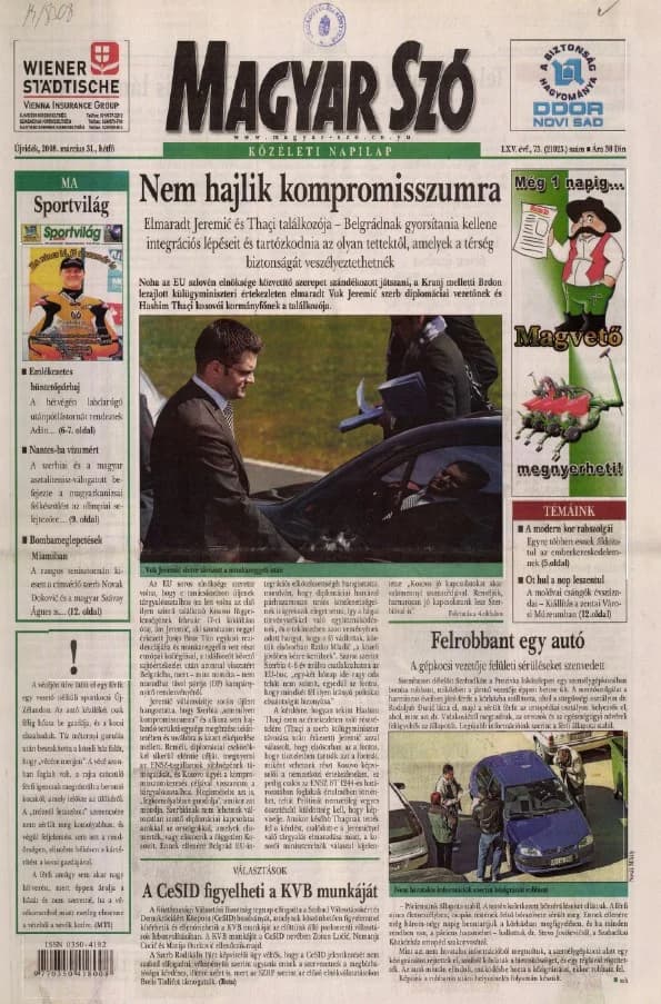 Magyar Szó, 65. évf. 2008. március 31. 73. sz. 1–12. oldal
