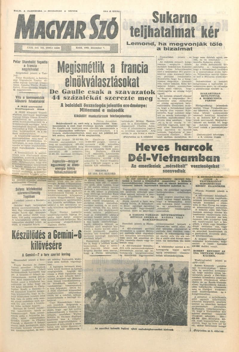Magyar Szó, 22. évf. 1965. december 7. 335. sz.