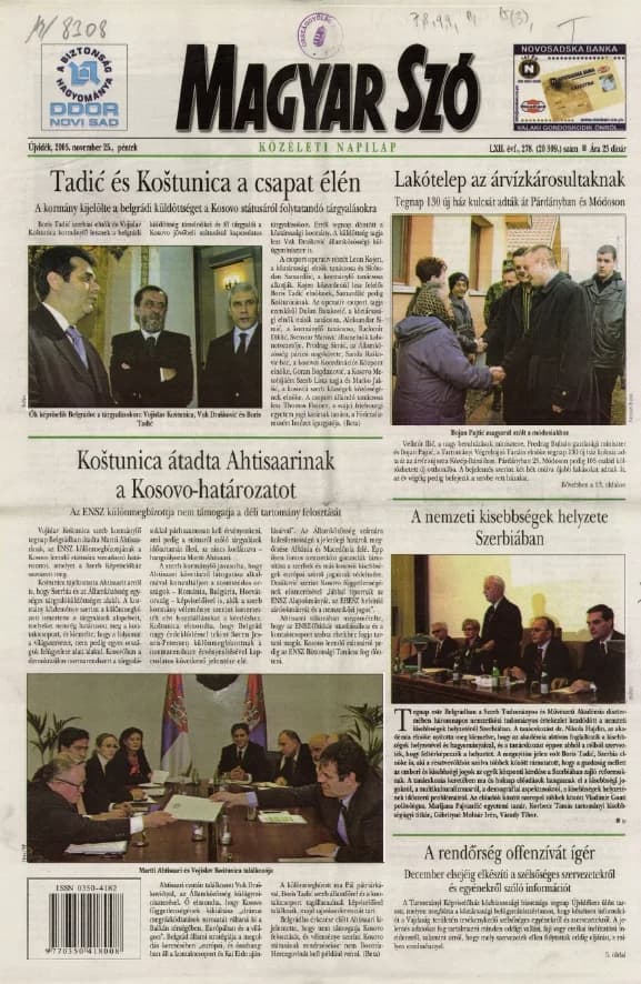 Magyar Szó, 62. évf. 2005. november 25. 278. sz. 1–20. oldal