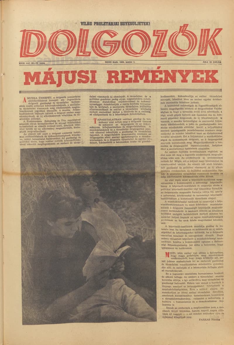 Dolgozók, 17. évf. 1963. május 1. 18–19. sz.