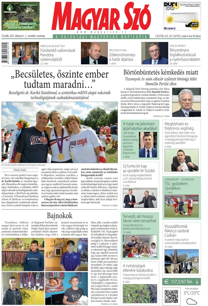 Magyar Szó, 78. évf. 2021. február 6. – 7. 29. sz. 1–32. oldal