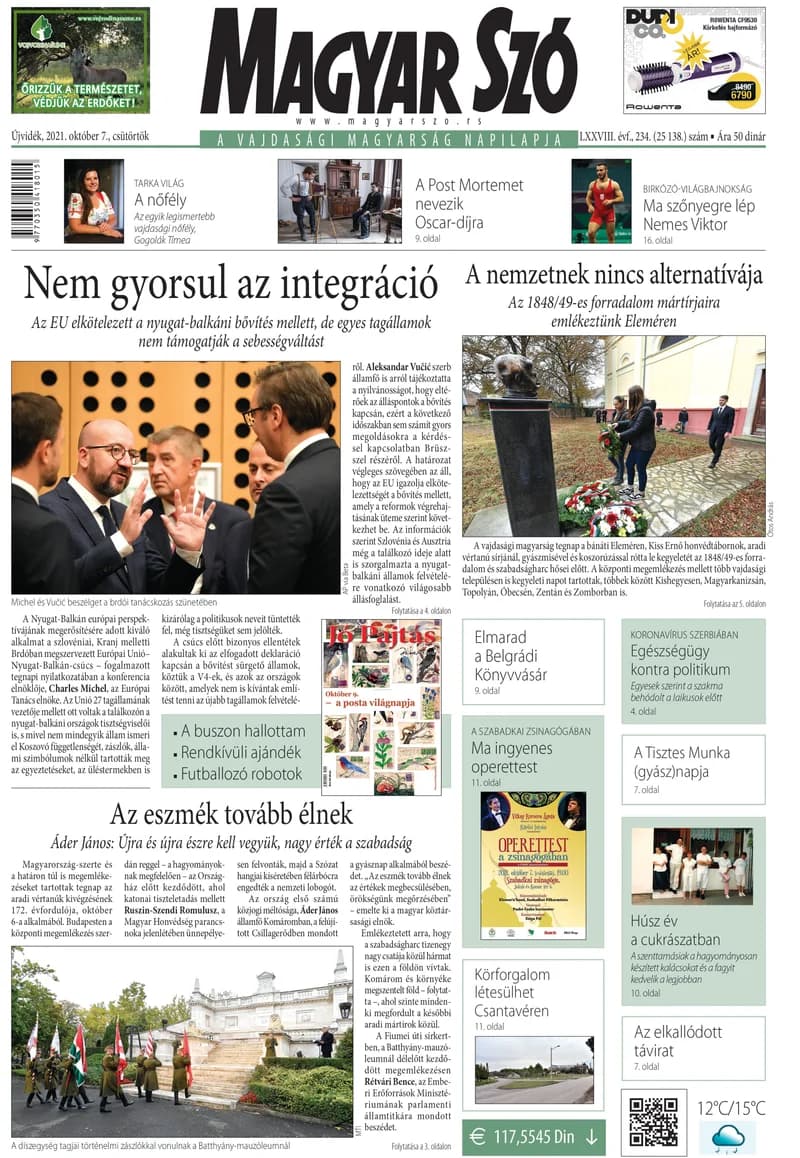 Magyar Szó, 78. évf. 2021. október 7. 234. sz. 1–20. oldal