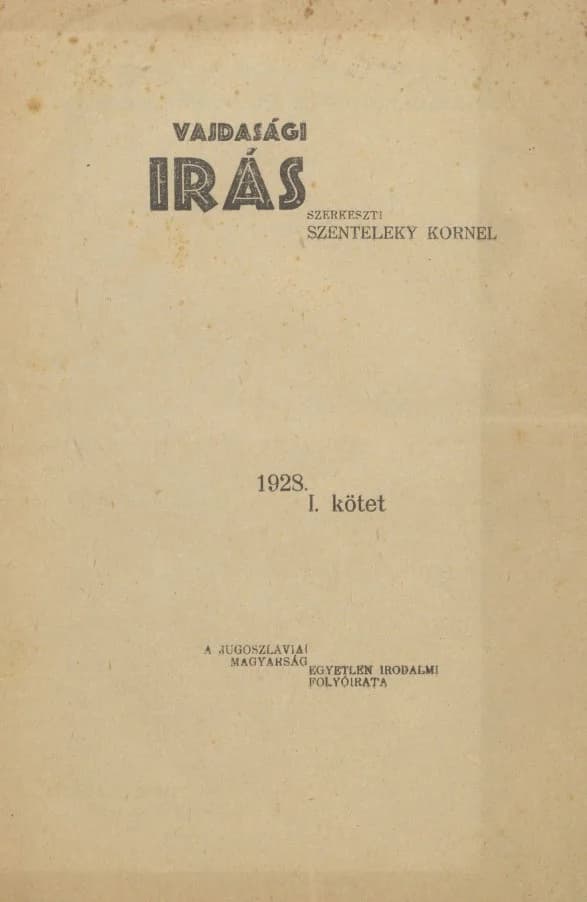 Vajdasági Írás, 1. évf. 1928. 15. sz.