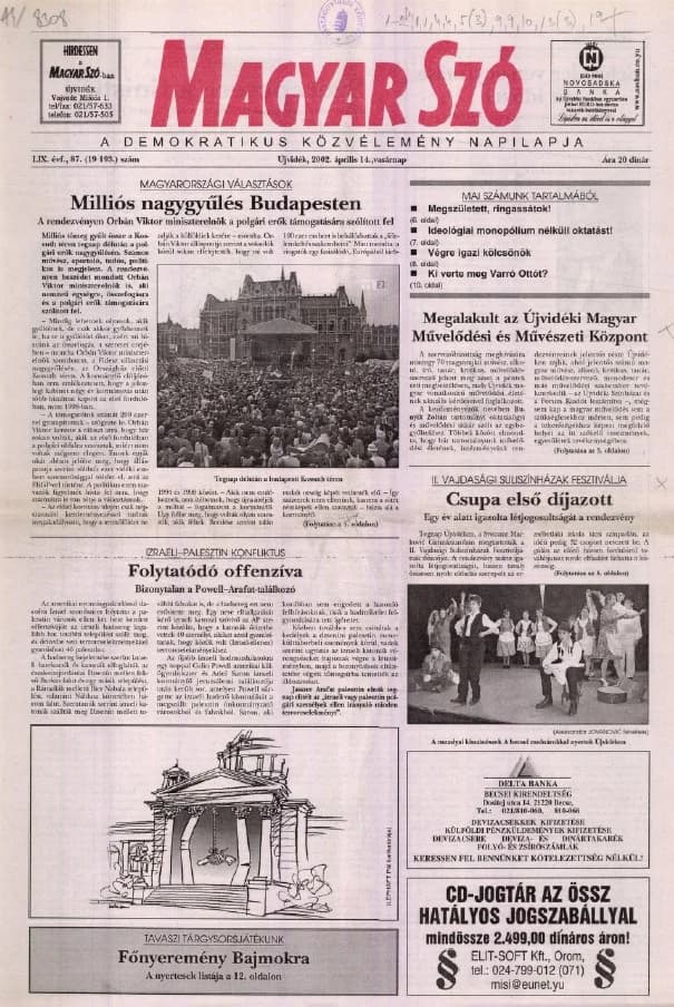 Magyar Szó, 59. évf. 2002. április 14. 87. sz. 1–28. oldal