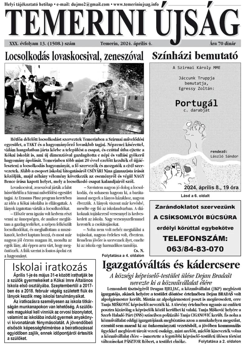 Temerini Újság, 30. évf. 2024. április 4. 13. sz.