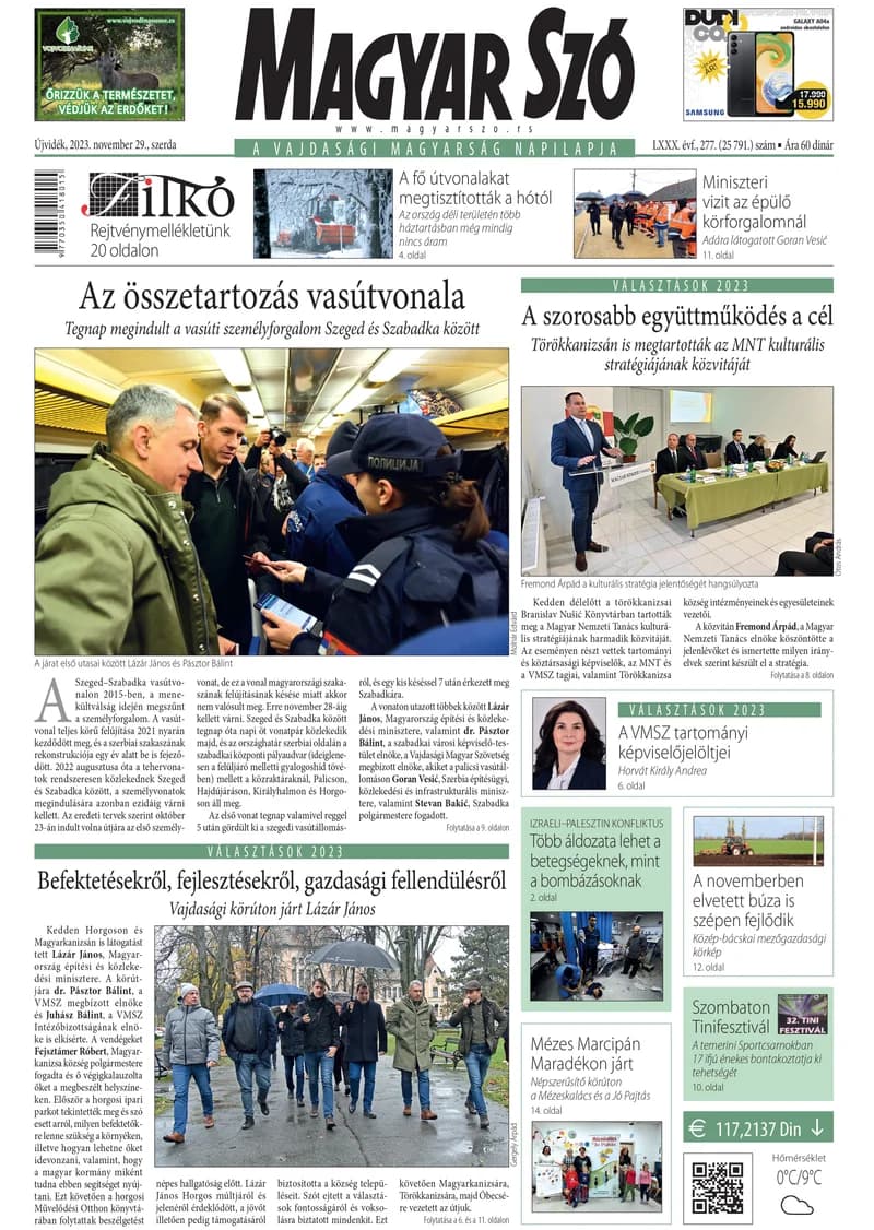 Magyar Szó, 80. évf. 2023. november 29. 277. sz. 1–16. oldal