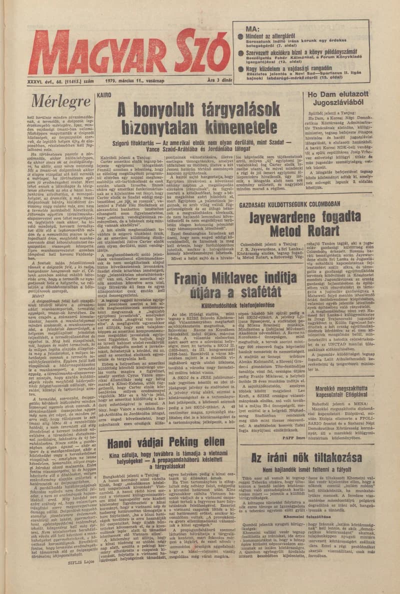 Magyar Szó, 36. évf. 1979. március 11. 68. sz. 1–28. oldal