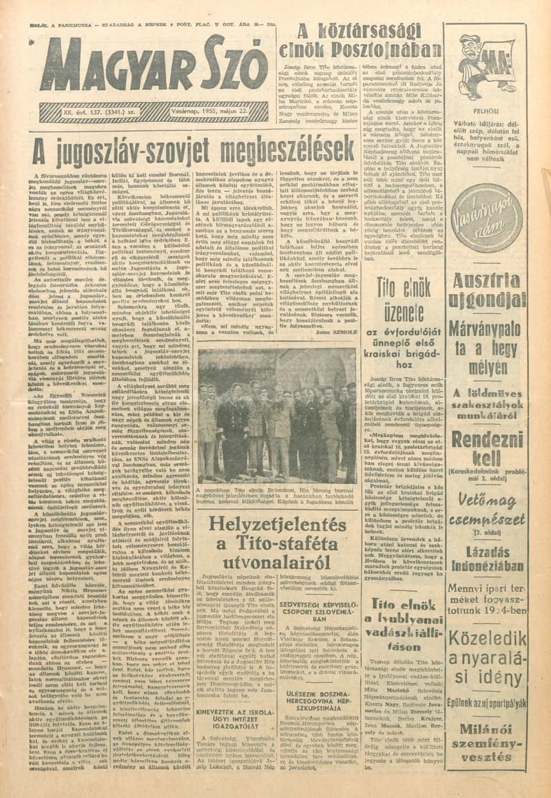 Magyar Szó, 12. évf. 1955. május 21. 136. sz. 1–10. oldal
