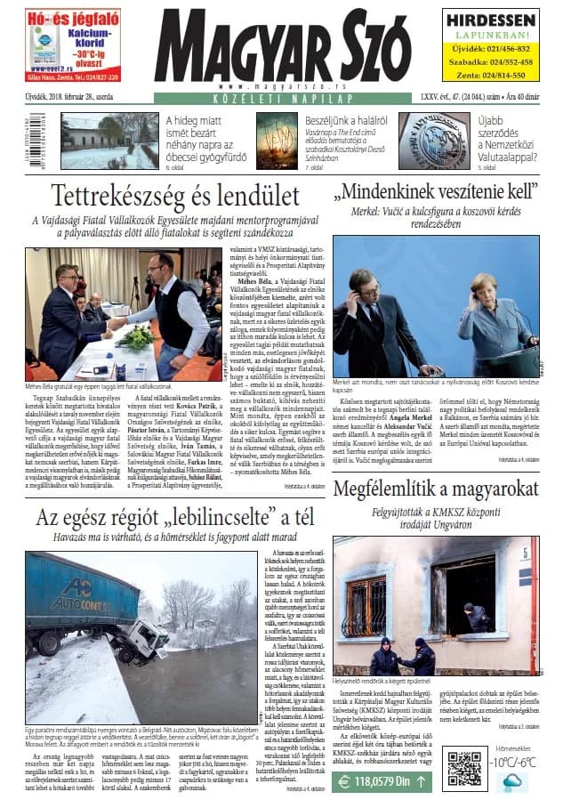 Magyar Szó, 75. évf. 2018. február 28. 47. sz. 1–16. oldal