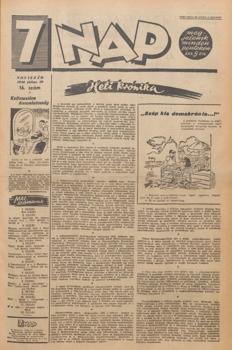 7 Nap, 1. évf. 1946. július 19. 16. sz. 1–12. oldal