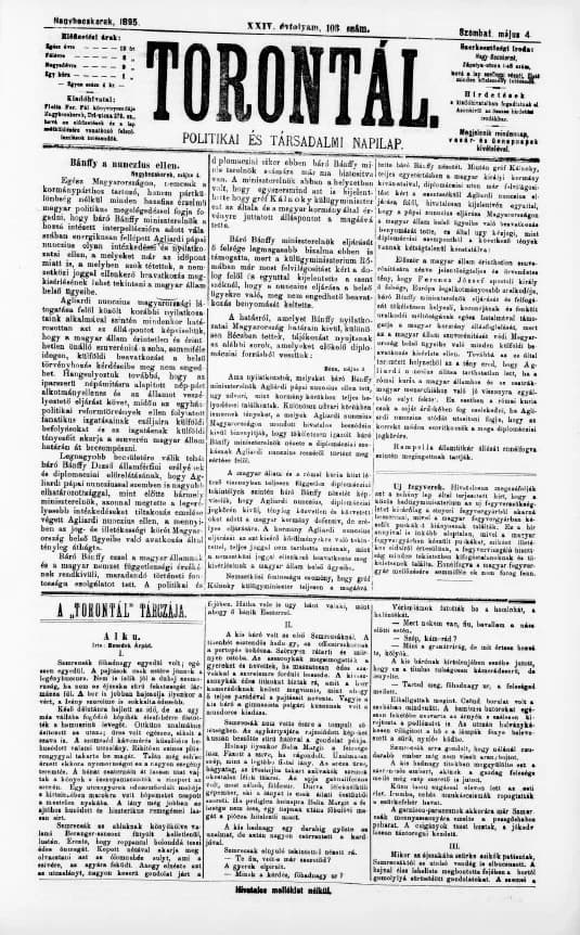 Torontál, 24. évf. 1895. május 4. 103. sz.