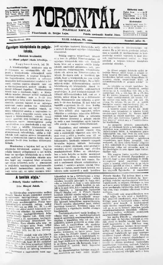 Torontál, 43. évf. 1914. július 18. 161. sz.