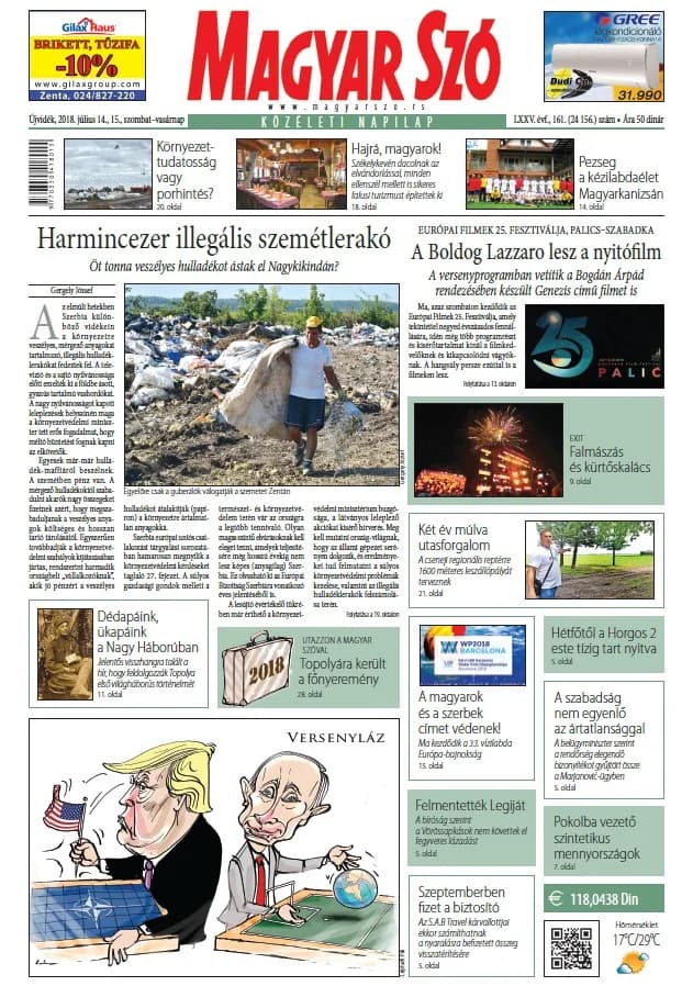 Magyar Szó, 75. évf. 2018. július 14. – 15. 161. sz. 1–44. oldal