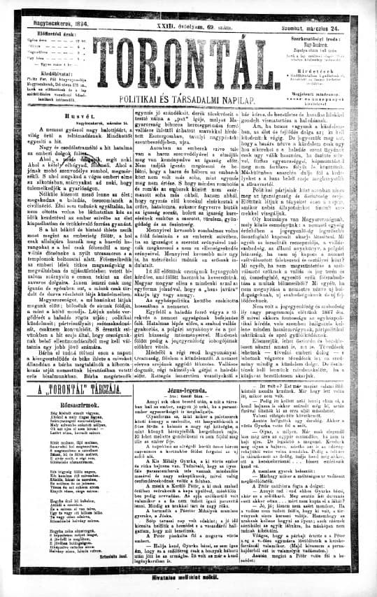 Torontál, 23. évf. 1894. március 24. 69. sz.