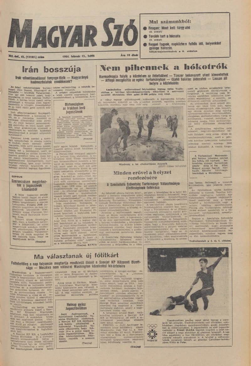 Magyar Szó, 41. évf. 1984. február 13. 42. sz. 1–20. oldal