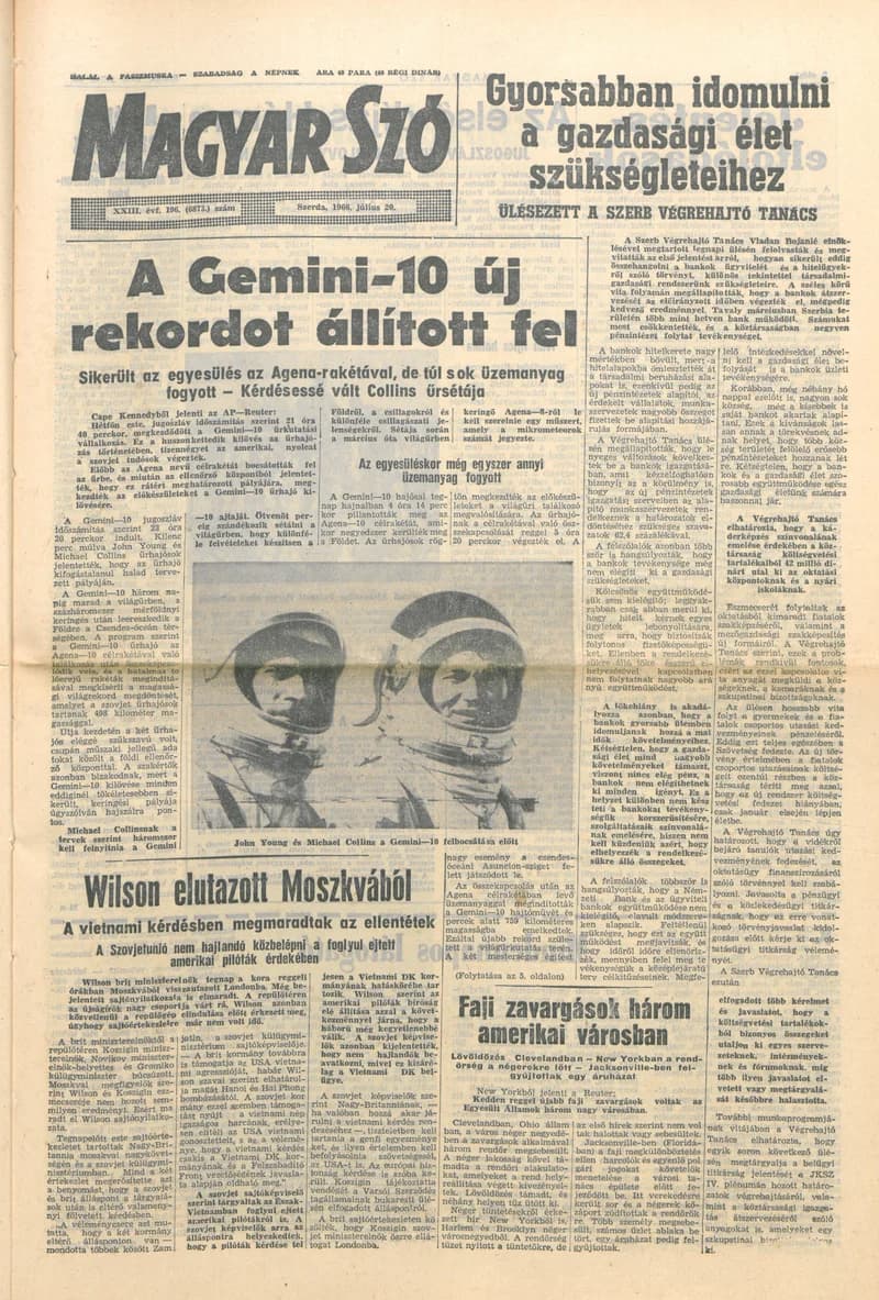 Magyar Szó, 23. évf. 1966. július 20. 196. sz.