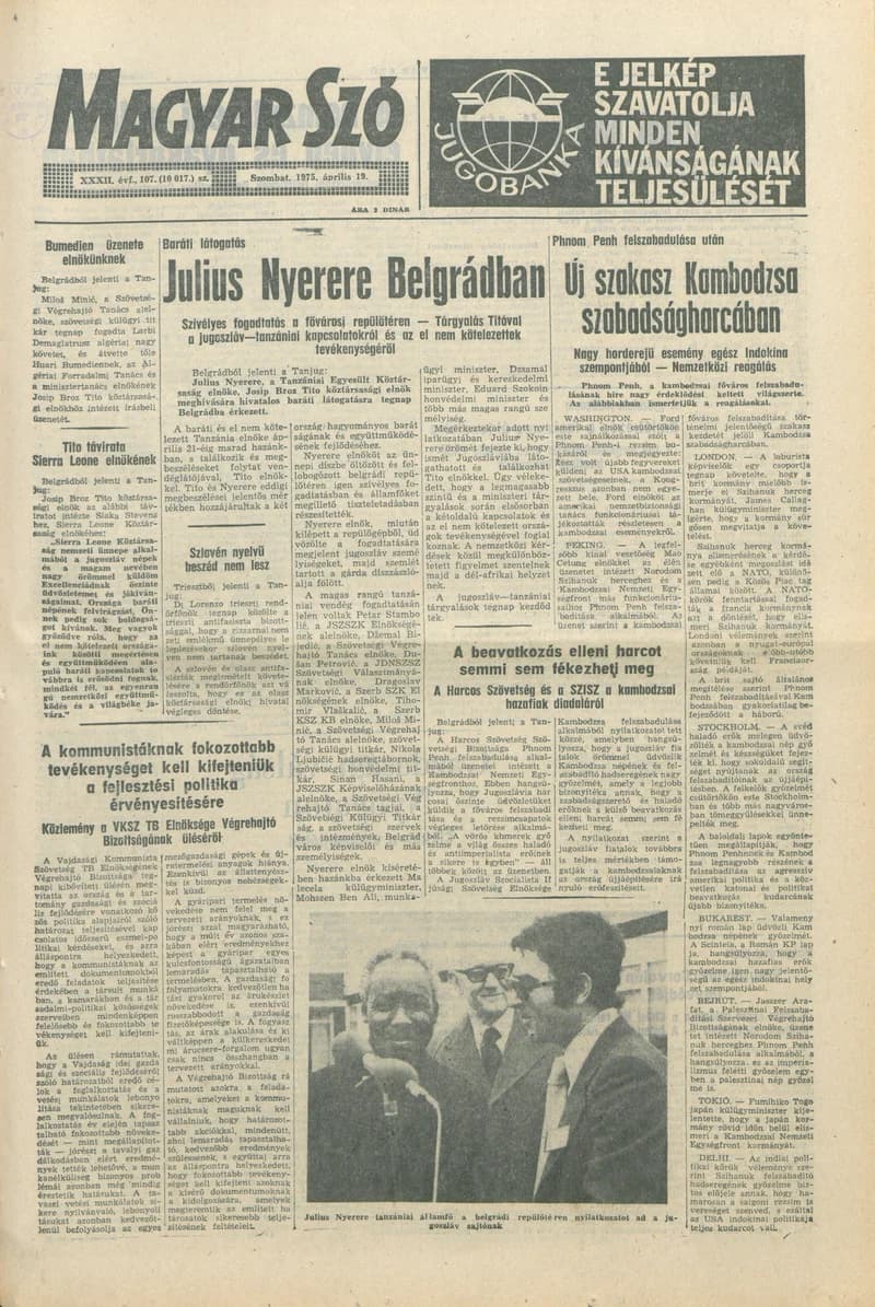 Magyar Szó, 32. évf. 1975. április 19. 107. sz.