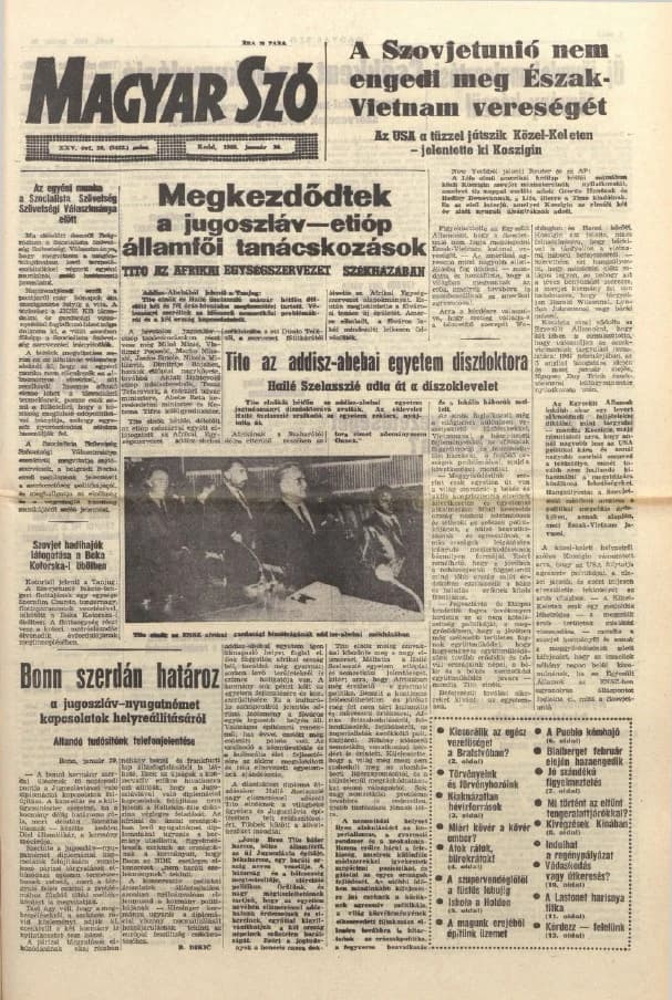 Magyar Szó, 25. évf. 1968. január 30. 28. sz. 1–16. oldal