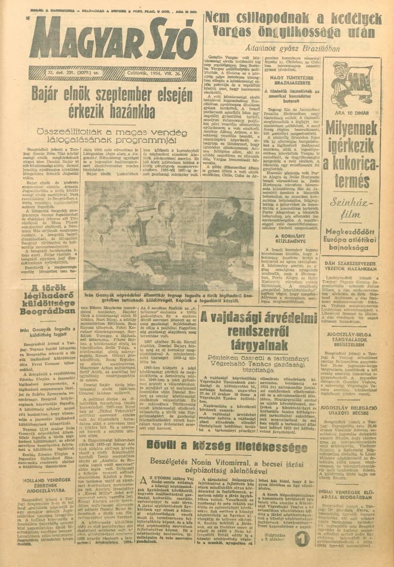 Magyar Szó, 11. évf. 1954. augusztus 26. 231. sz. 1–8. oldal