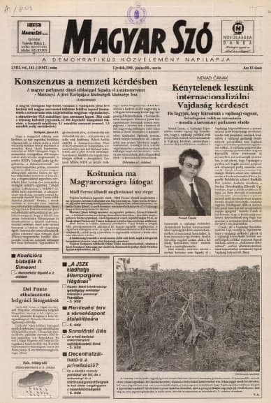 Magyar Szó, 58. évf. 2001. június 20. 141. sz. 1–16. oldal