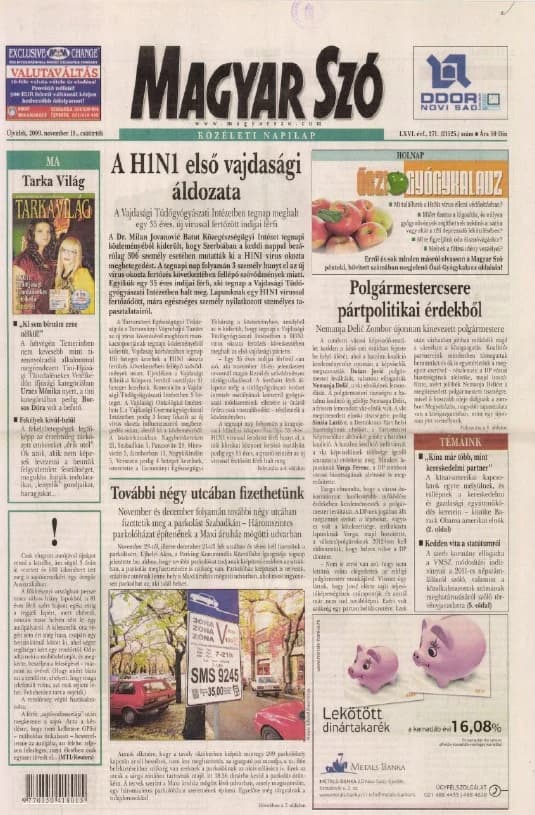 Magyar Szó, 66. évf. 2009. november 18. 270. sz. 1–20. oldal
