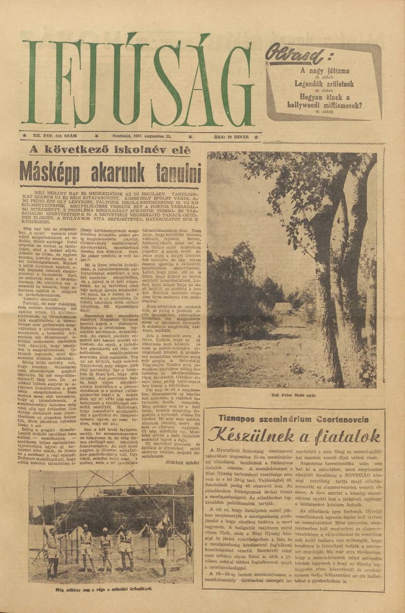 Ifjúság, 13. évf. 1957. augusztus 23. 616. sz.