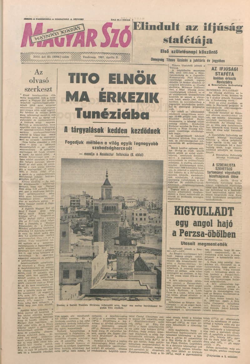 Magyar Szó, 18. évf. 1961. április 9. 83. sz. 1–23. oldal