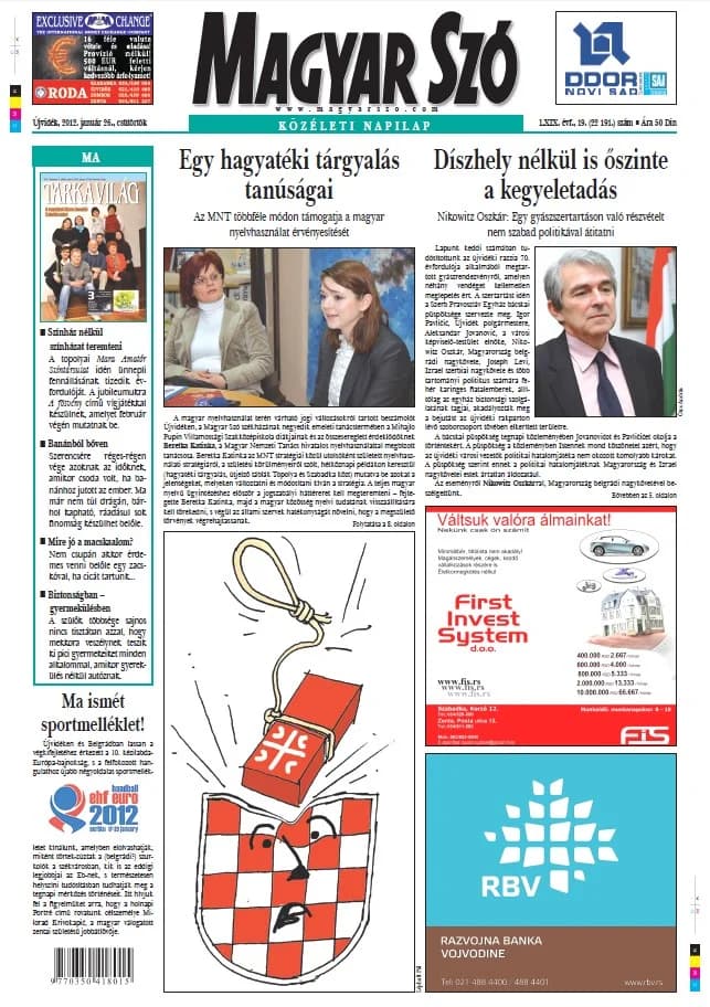 Magyar Szó, 69. évf. 2012. január 26. 19. sz. 1–20. oldal