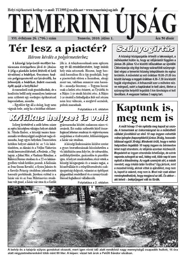 Temerini Újság, 16. évf. 2010. július 1. 26. sz.