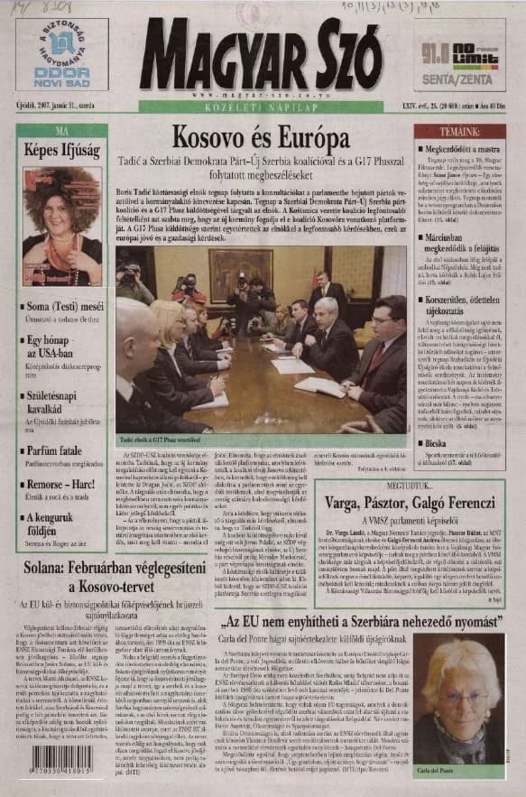 Magyar Szó, 64. évf. 2007. január 31. 25. sz. 1–20. oldal