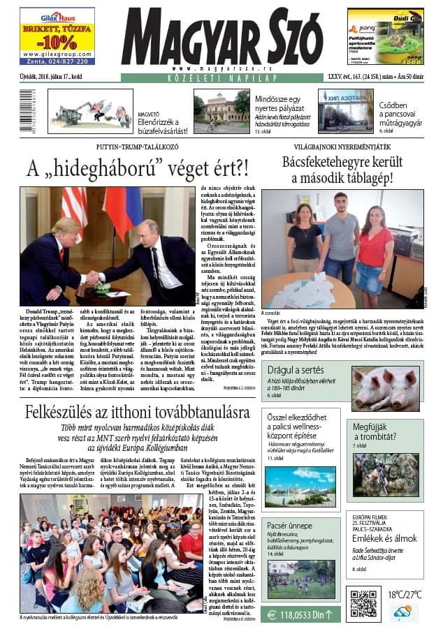 Magyar Szó, 75. évf. 2018. július 17. 163. sz. 1–20. oldal
