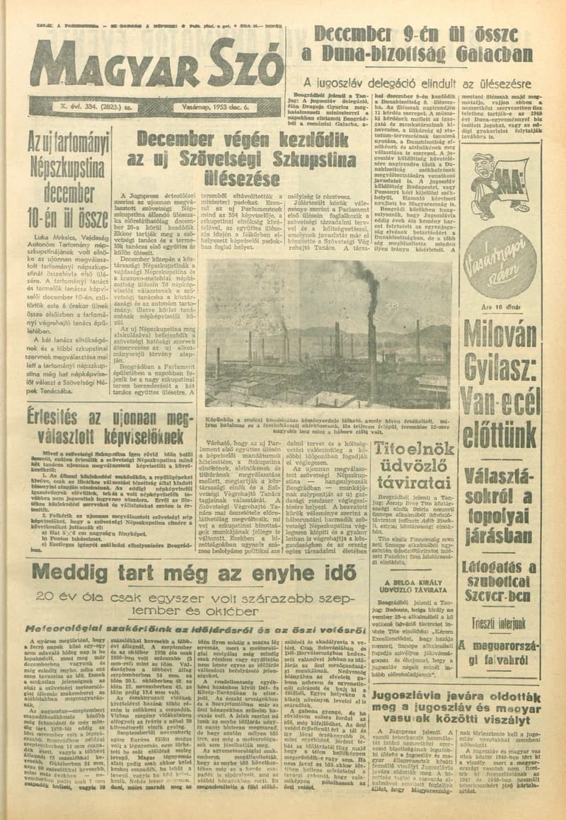 Magyar Szó, 10. évf. 1953. december 6. 334. sz. 1–14. oldal