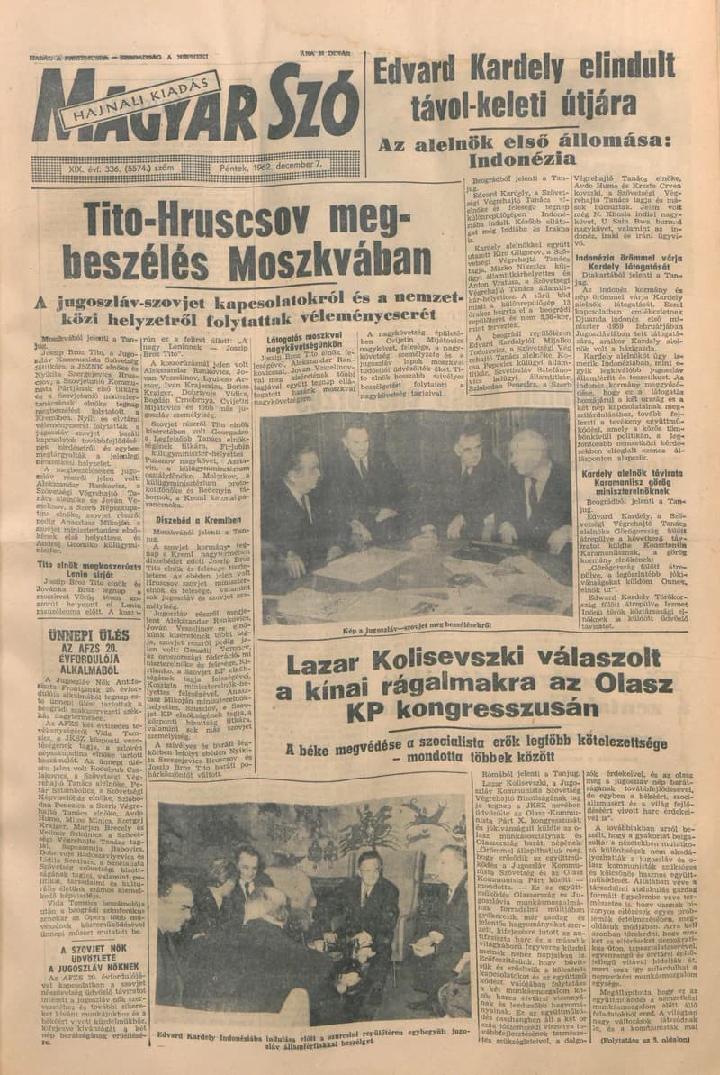 Magyar Szó, 19. évf. 1962. december 7. 336. sz. 1–14. oldal