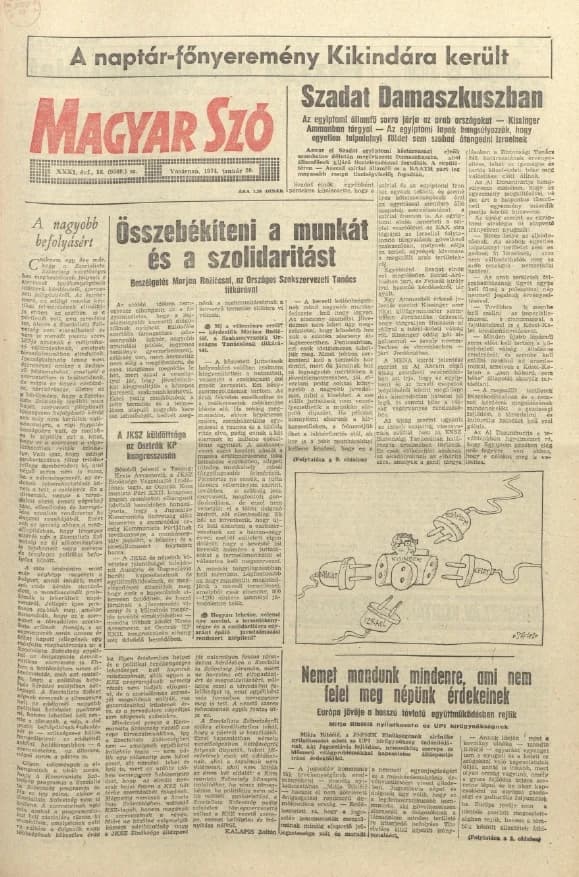 Magyar Szó, 31. évf. 1974. január 20. 18. sz. 1–32. oldal