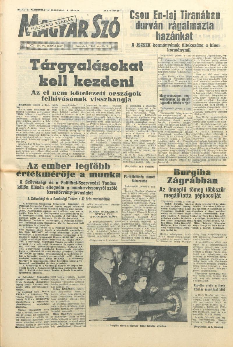 Magyar Szó, 22. évf. 1965. április 3. 91. sz. 1–12. oldal