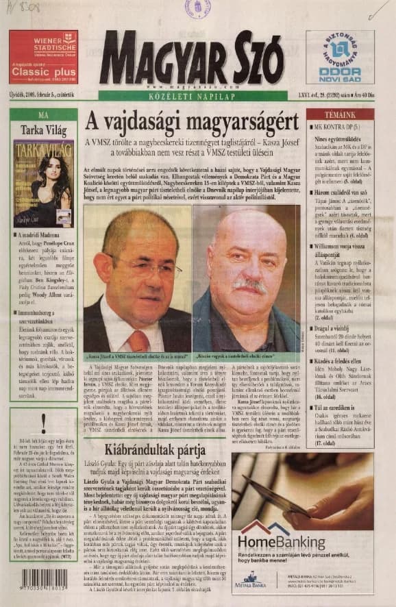 Magyar Szó, 66. évf. 2009. február 5. 28. sz. 1–20. oldal