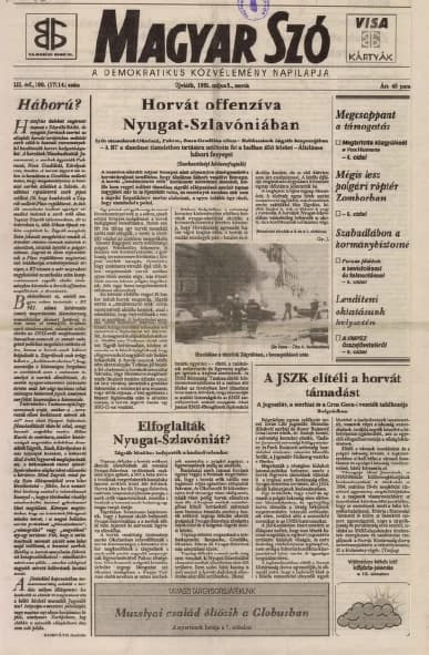 Magyar Szó, 52. évf. 1995. május 3. 100. sz. 1–16. oldal