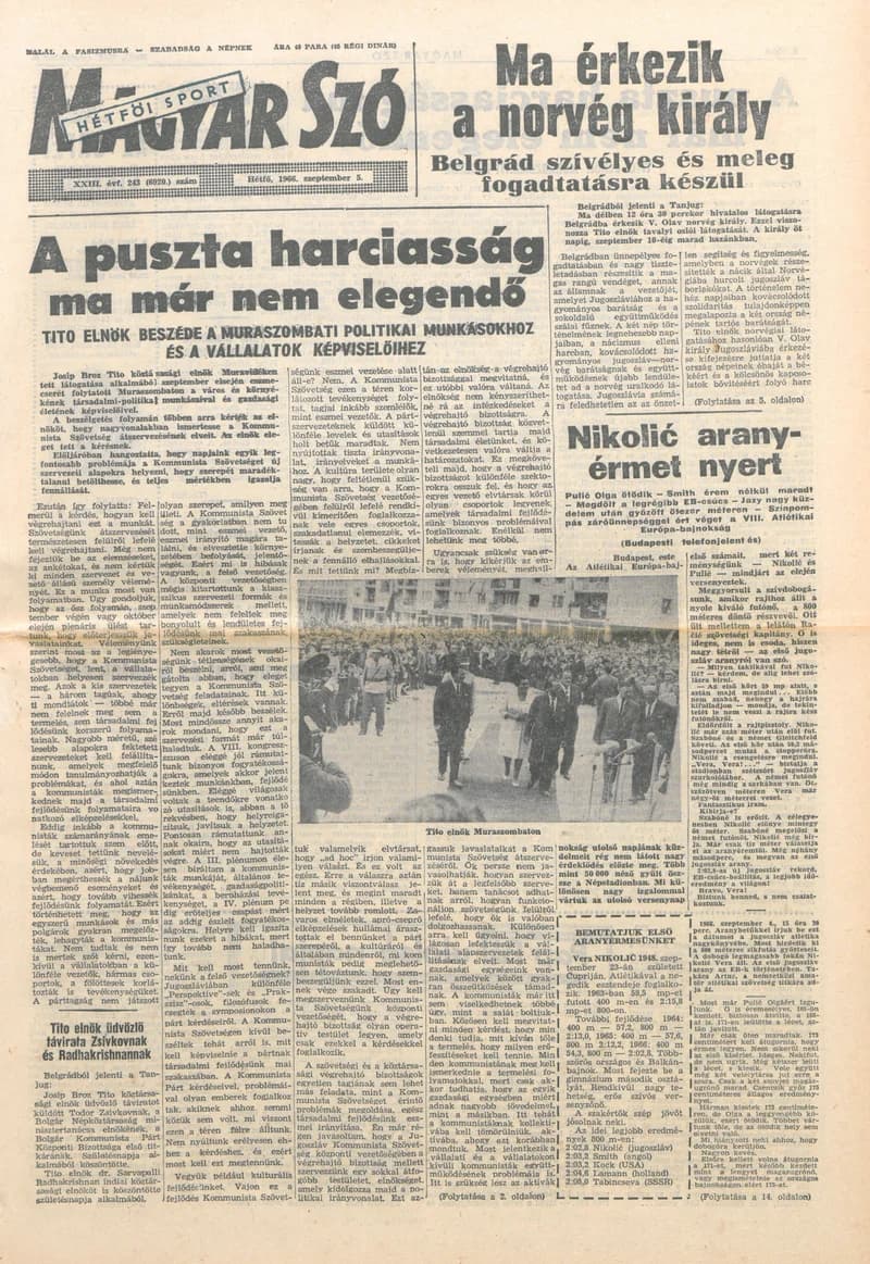 Magyar Szó, 23. évf. 1966. szeptember 5. 243. sz.
