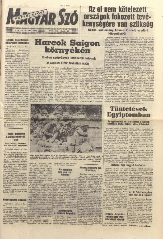 Magyar Szó, 25. évf. 1968. február 26. 55. sz. 1–14. oldal