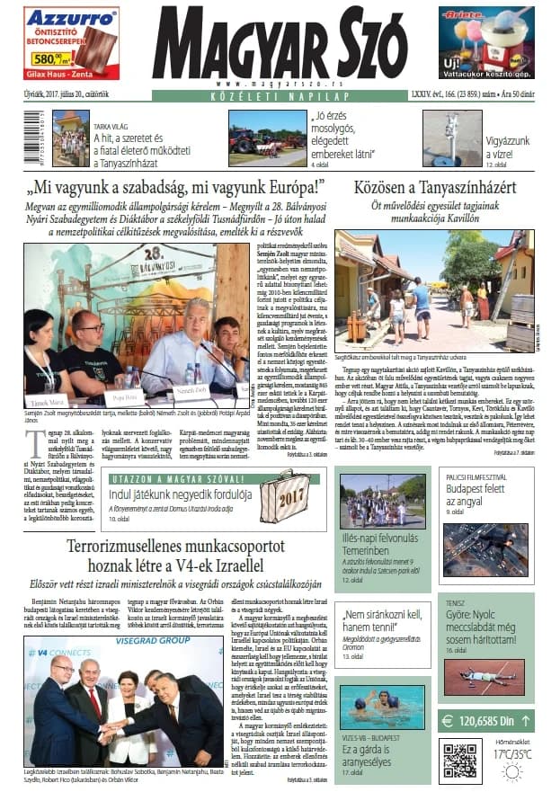 Magyar Szó, 74. évf. 2017. július 20. 166. sz. 1–20. oldal
