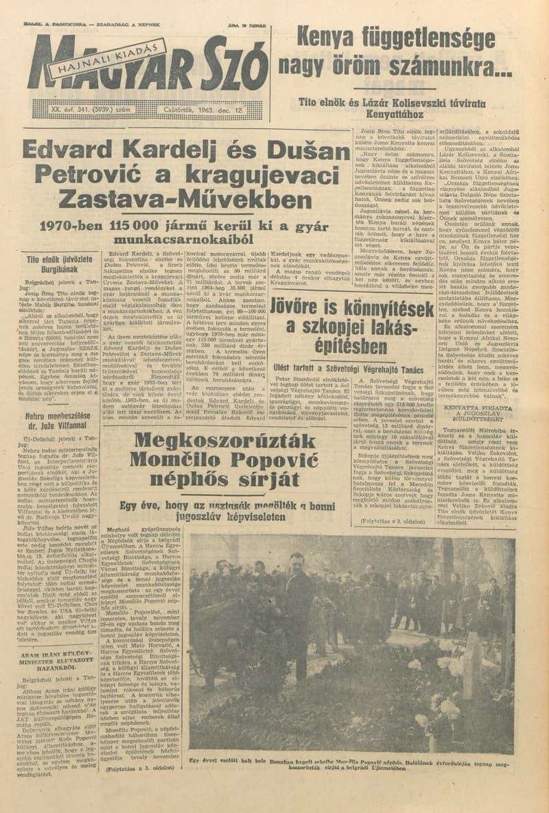 Magyar Szó, 20. évf. 1963. december 12. 341. sz. 1–16. oldal