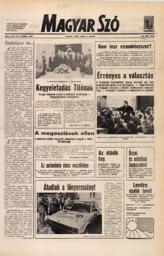 Magyar Szó, 46. évf. 1989. május 5. 120. sz. 1–20. oldal