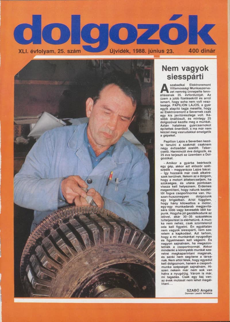 Dolgozók, 42. évf. 1988. június 23. 25. sz.
