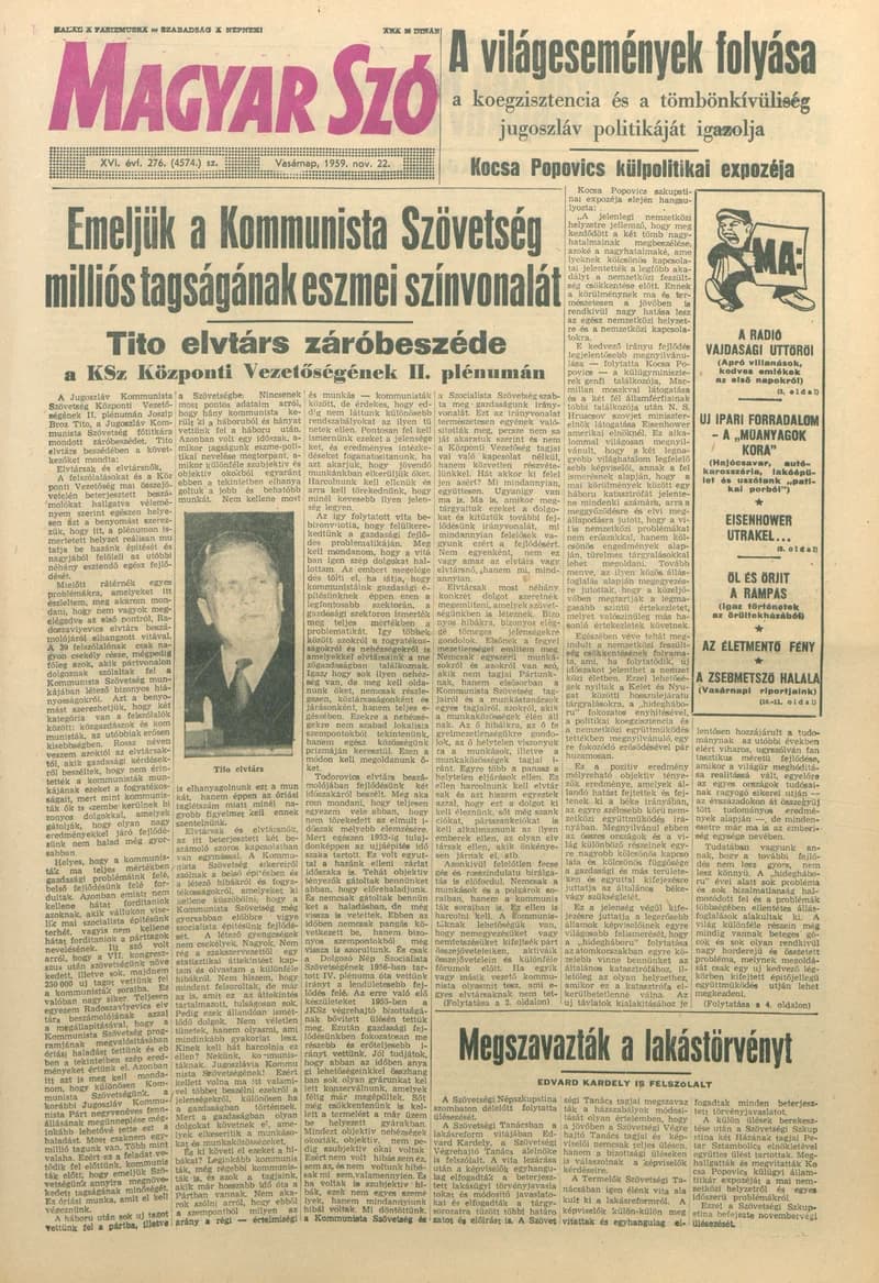 Magyar Szó, 16. évf. 1959. november 22. 276. sz. 1–26. oldal