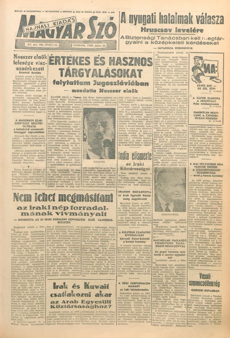 Magyar Szó, 15. évf. 1958. július 24. 186. sz. 1–14. oldal