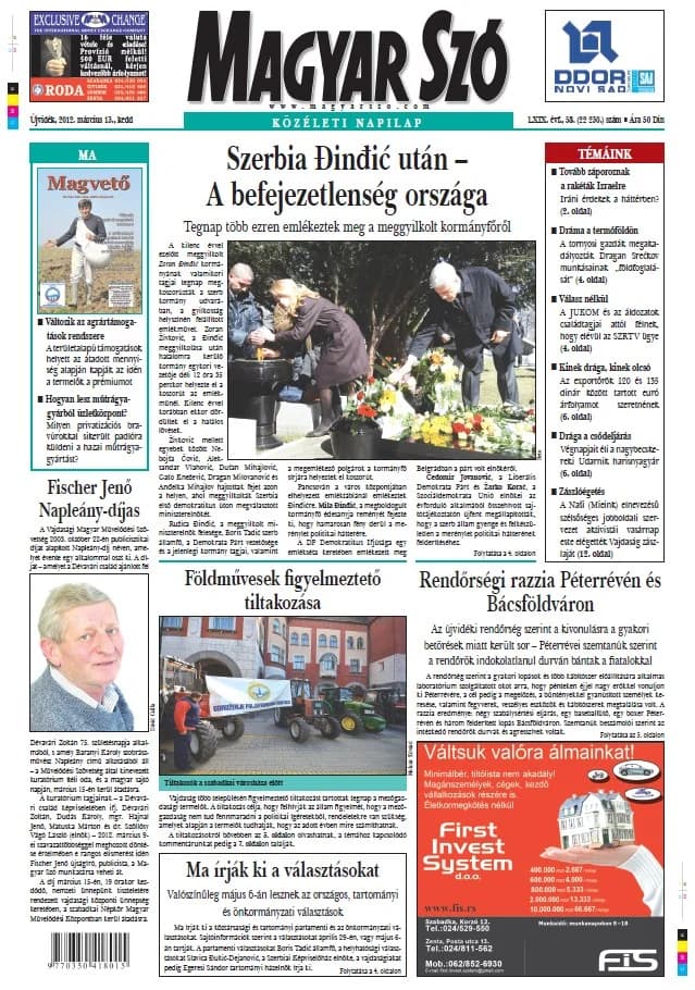 Magyar Szó, 69. évf. 2012. március 13. 58. sz. 1–20. oldal
