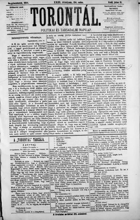 Torontál, 23. évf. 1894. július 10. 156. sz.