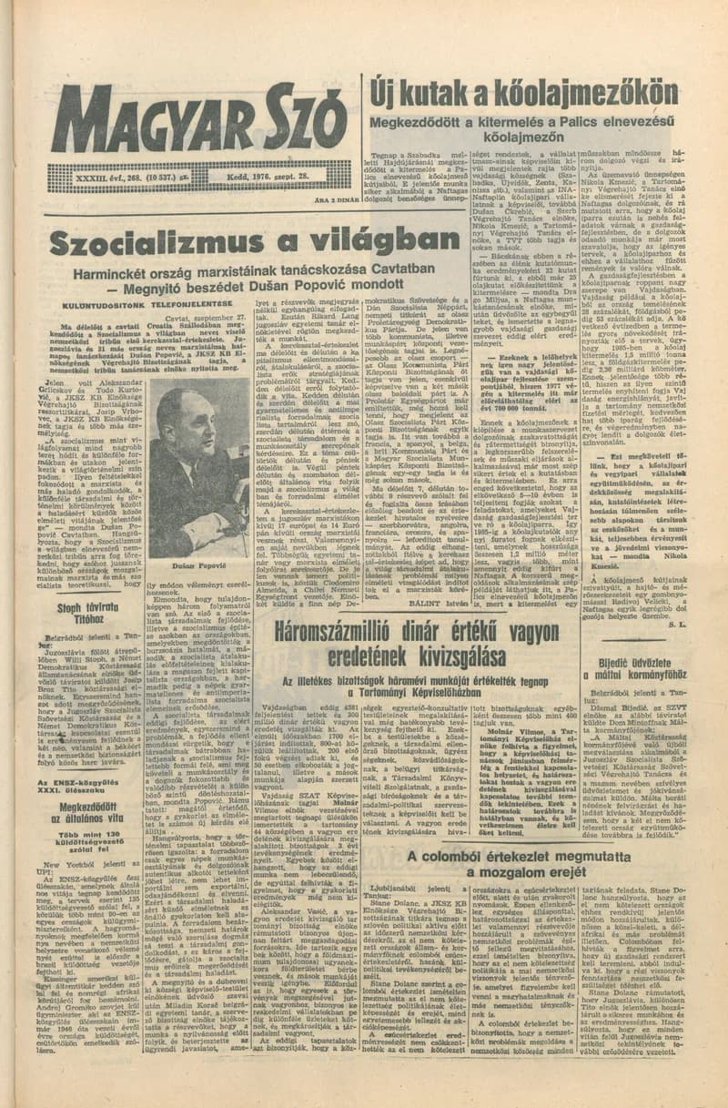 Magyar Szó, 33. évf. 1976. szeptember 28. 268. sz. 1–20. oldal
