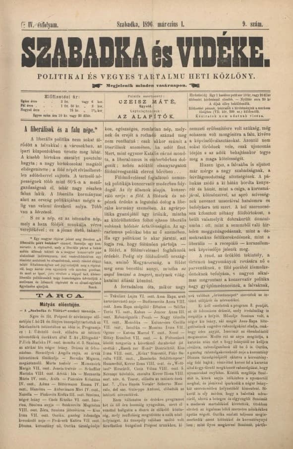 Szabadka és vidéke II, 4. évf. 1896. március 1. 9. sz.