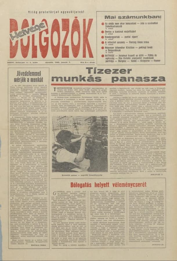 Dolgozók, 36. évf. 1982. január 7. 1. sz.